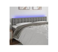Vidaxl Tête De Lit À Led Gris Foncé 160x5x78/88 Cm Tissu Gris