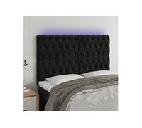 Hoofdbord LED 160x7x118/128 cm fluweel zwart3122816