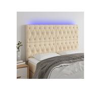 Hoofdbord LED 160x7x118/128 cm stof crÃmekleurig3122771