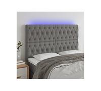 Hoofdbord LED 160x7x118/128 cm stof donkergrijs3122767