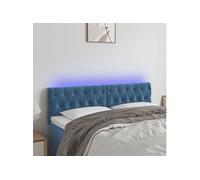 vidaXL Tête de lit LED Velours bleu foncé 160x7x78/88 cm