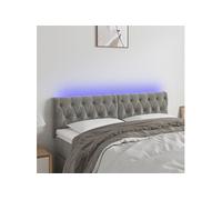 Hoofdbord LED 160x7x78/88 cm fluweel lichtgrijs3122002