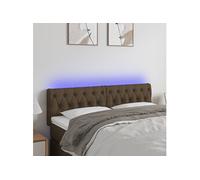vidaXL Tête de lit à LED - Tissu Marron foncé 160x7x78/88 cm pour lit double