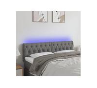 Vidaxl Tête De Lit À Led Gris Foncé 160x7x78/88 Cm Tissu Gris