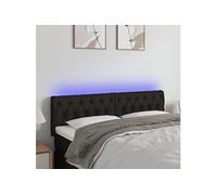 vidaXL Hoofdbord LED 160x7x78/88 cm stof zwart3121956 Noir G