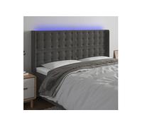 Vidaxl Tête De Lit À Led Gris Foncé 163x16x118/128 Cm Velours Gris