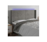 Vidaxl Tête De Lit À Led Gris Clair 163x16x118/128 Cm Velours Gris