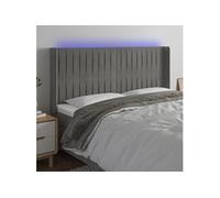 Vidaxl Tête De Lit À Led Gris Clair 163x16x118/128 Cm Velours Gris
