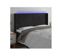 Vidaxl Tête De Lit À Led Noir 163x16x118/128 Cm Velours Noir