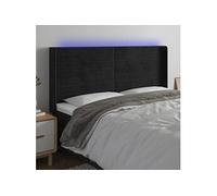 Vidaxl Tête De Lit À Led Noir 163x16x118/128 Cm Velours Noir