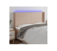 Vidaxl Tête De Lit À Led Cappuccino 163x16x118/128 Cm Similicuir