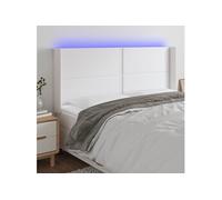 Vidaxl Tête De Lit À Led Blanc 163x16x118/128 Cm Similicuir Blanc