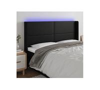 Vidaxl Tête De Lit À Led Noir 163x16x118/128 Cm Similicuir Noir