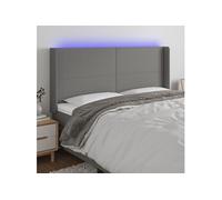 Hoofdbord LED 163x16x118/128 cm stof donkergrijs3123775