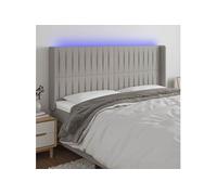 Vidaxl Tête De Lit À Led Gris Clair 163x16x118/128 Cm Tissu Gris