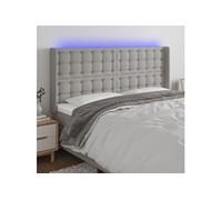 Hoofdbord LED 163x16x118/128 cm stof lichtgrijs3124488