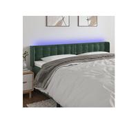 vidaXL Tête de lit à LED Vert foncé 163x16x78/88 cm Velours