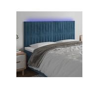 Hoofdbord LED 180x5x118/128 cm fluweel donkerblauw3122726