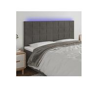 Hoofdbord LED 180x5x118/128 cm fluweel donkergrijs3122485