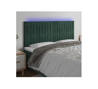 vidaXL Hoofdbord LED 180x5x118/128 cm fluweel donkergroen 3122725 Vert G
