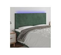 Hoofdbord LED 180x5x118/128 cm fluweel donkergroen3122207