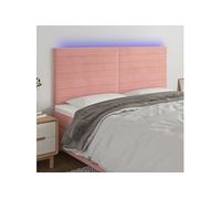 vidaXL Tête de lit à LED Rose 180x5x118/128 cm Velours