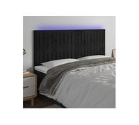 Tête de Lit à LED Noir 200x5x78/88 cm Velours Meuble Chambre à Coucher vidaXL