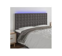 Hoofdbord LED 180x5x118/128 cm kunstleer grijs3122530