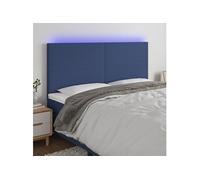 Vidaxl Tête De Lit À Led Bleu 180x5x118/128 Cm Tissu Bleu
