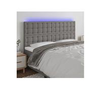 Hoofdbord LED 180x5x118/128 cm stof donkergrijs3122873