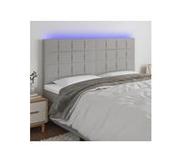 Hoofdbord LED 180x5x118/128 cm stof lichtgrijs3122438