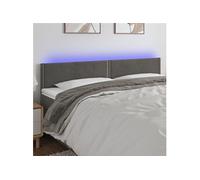 Tête de Lit à LED Gris Foncé 200x5x78/88 cm Velours Meuble de Chambre vidaXL