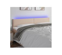 Vidaxl Tête De Lit À Led Cappuccino 180x5x78/88 Cm Similicuir