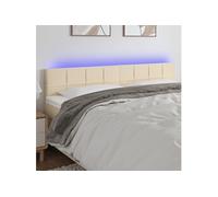 vidaXL Tête de lit à LED 180x5x78/88 cm tissu crème 3121631