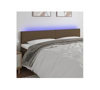 Hoofdbord LED 180x5x78/88 cm stof donkerbruin3121349