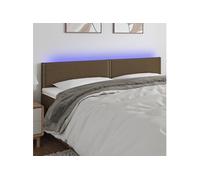 vidaXL Tête de lit à LED Marron Foncé 180x5x78/88 cm Tissu 3121489