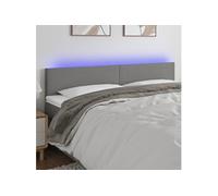 vidaXL Tête de lit à LED Tissu Gris foncé 180x5x78/88 cm pour lit double