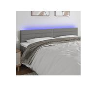 vidaXL Tête de lit à LED Gris foncé 180x5x78/88 cm Tissu Gris