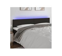 Hoofdbord LED 180x5x78/88 cm stof zwart3121348