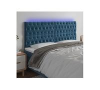 Hoofdbord LED 180x7x118/128 cm fluweel donkerblauw3122824