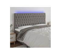 Hoofdbord LED 180x7x118/128 cm stof donkergrijs3122775