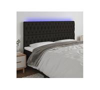 vidaXL Tête de Lit à LED Meuble de Chambre à Coucher Accessoire de Lit Double Tête de Cadre de Lit Intérieur Noir 3122776