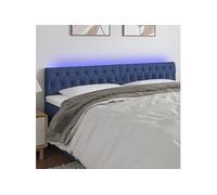 Vidaxl Tête De Lit À Led Bleu 180x7x78/88 Cm Tissu Bleu