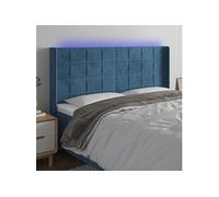 Hoofdbord LED 183x16x118/128 cm fluweel donkerblauw3124112