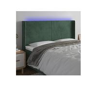 Hoofdbord LED 183x16x118/128 cm fluweel donkergroen3123831