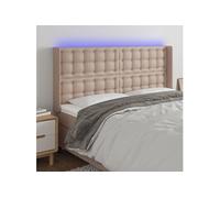 Vidaxl Tête De Lit À Led Cappuccino 183x16x118/128 Cm Similicuir