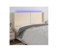 Vidaxl Tête De Lit À Led Crème 183x16x118/128 Cm Tissu
