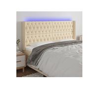 Hoofdbord LED 183x16x118/128 cm stof crÃmekleurig3124403