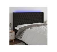 Hoofdbord LED 183x16x118/128 cm stof zwart3124400