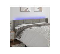 3123296 vidaXL Tête de lit à LED Gris clair 183x16x78-88 cm Velours